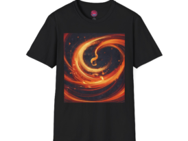 Fiery Abstract Design for Creative Souls – Black Graphic Tee