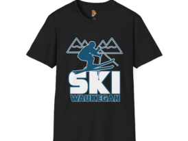 Ski Waukegan – Black Graphic Tee
