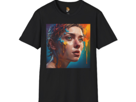 Artistic Emotion with Colorful Design – Black Graphic Tee