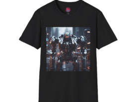 Futuristic Robot for Tech Lovers – Black Graphic Tee