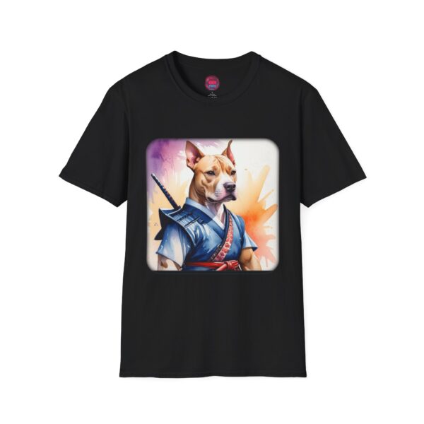 Samurai Dog Unisex Softstyle T-Shirt - Fun Graphic Tee for Pet Lovers