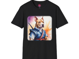 Samurai Dog Unisex Softstyle T-Shirt - Fun Graphic Tee for Pet Lovers