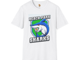 Beach Park Sharks – Black Graphic Tee