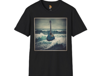 Ocean Waves Guitar Unisex Softstyle T-Shirt - Perfect for Music Lovers and Beach Days