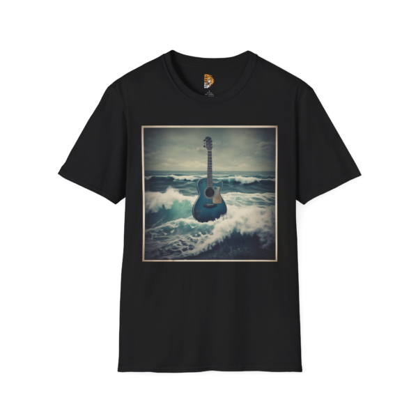 Ocean Waves Guitar Unisex Softstyle T-Shirt - Perfect for Music Lovers and Beach Days