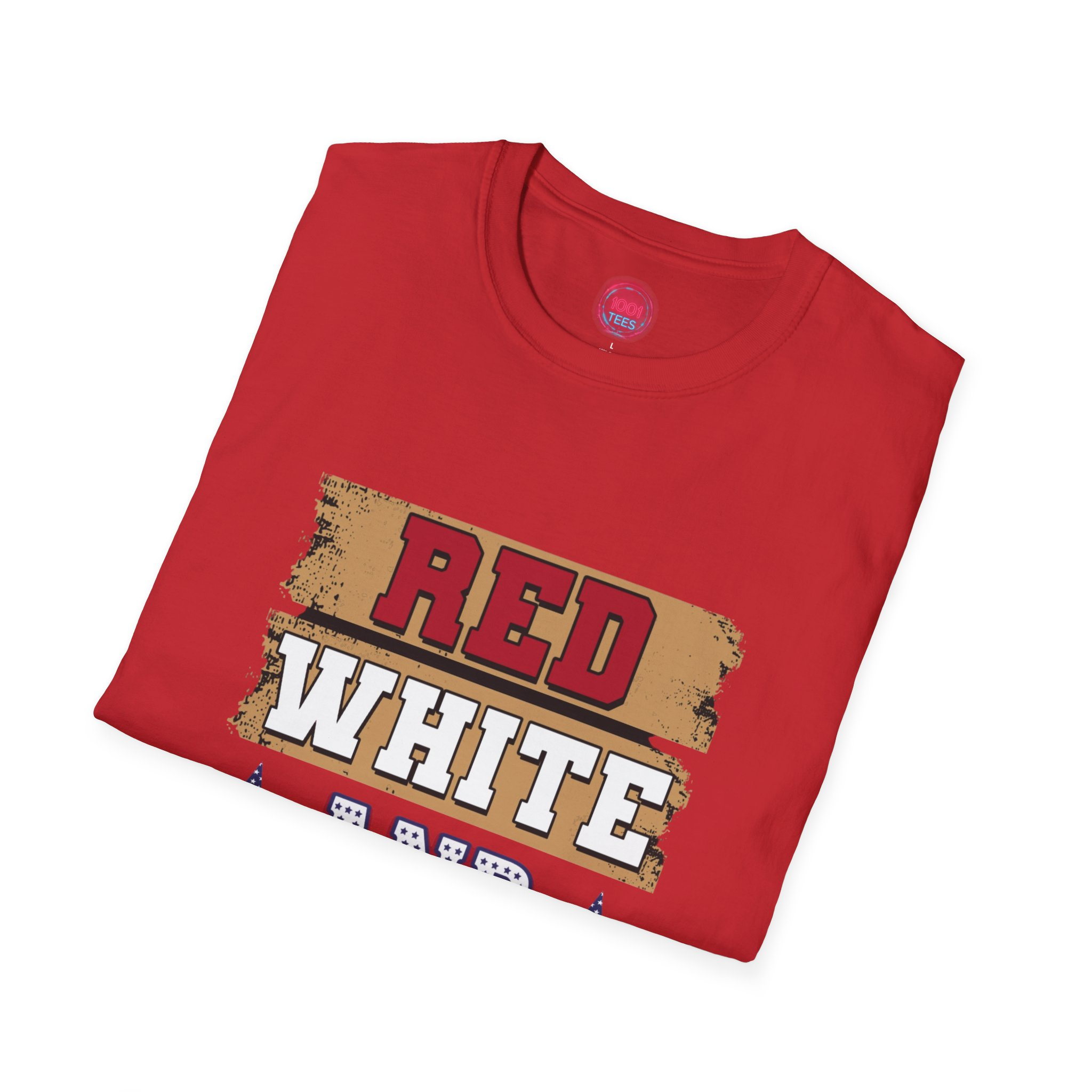 Red White and Blessed Unisex Softstyle T-Shirt - Image 16