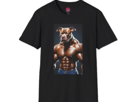 Muscle Dog Bold for Pet Lovers – Black Graphic Tee
