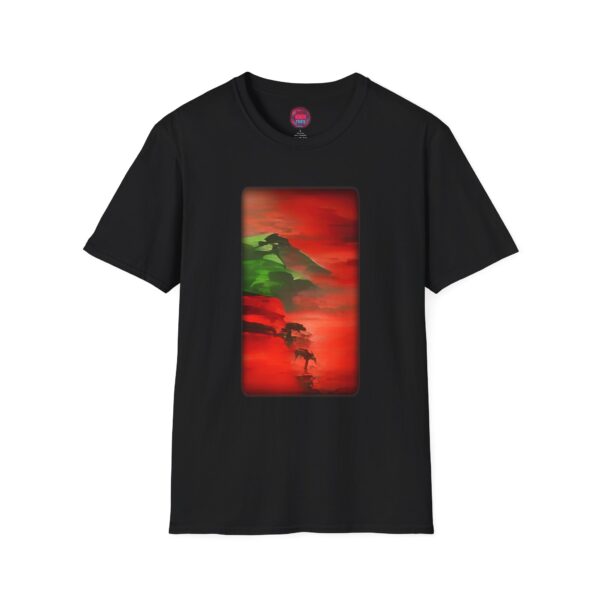 African Sunset Unisex Softstyle T-Shirt – Vibrant Nature Design for Relaxation and Outdoor Vibes