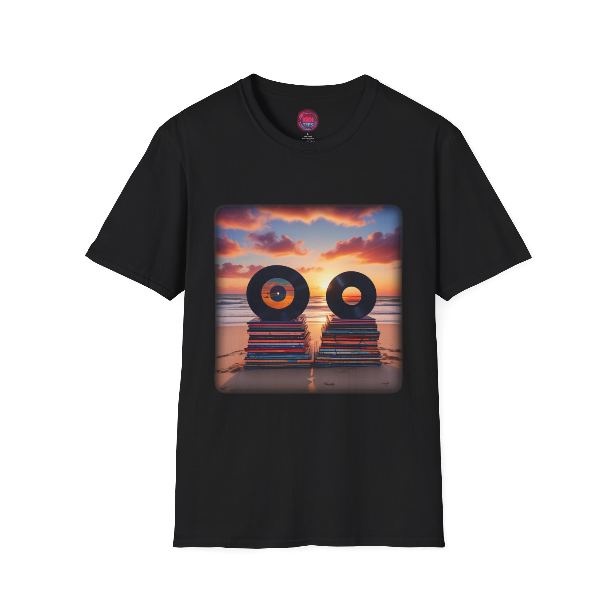 Vintage Sunset Vinyl Record T-Shirt | Unisex Softstyle Graphic Tee