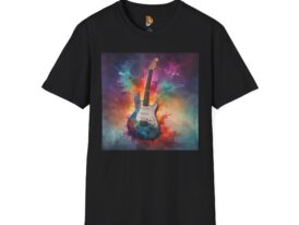 Vibrant Guitar Graphic – Black Graphic Tee