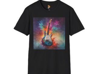 Vibrant Guitar Graphic Unisex Softstyle T-Shirt