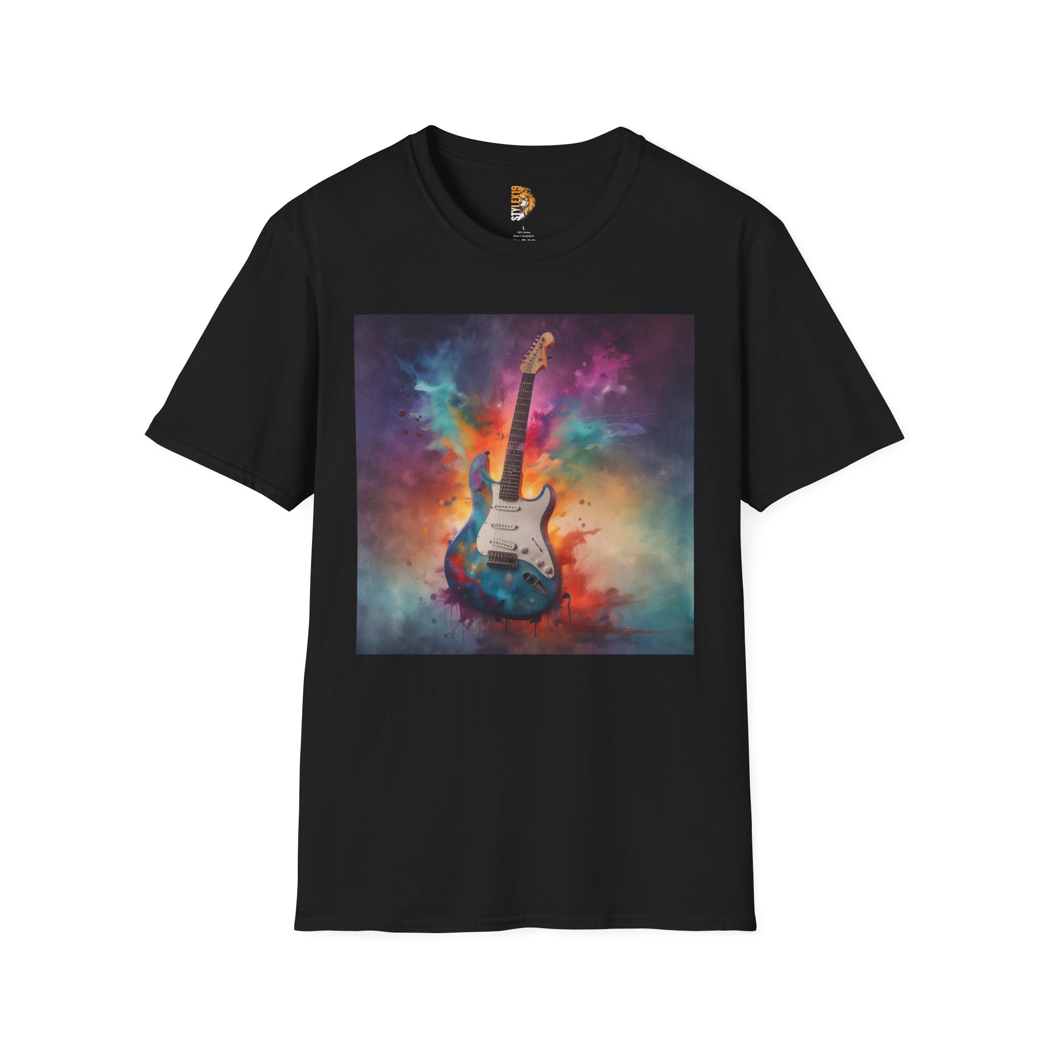 Vibrant Guitar Graphic Unisex Softstyle T-Shirt