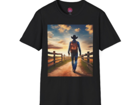 Adventure Awaits Cowboy T-Shirt - Tee for Outdoors Enthusiasts – Black Graphic Tee