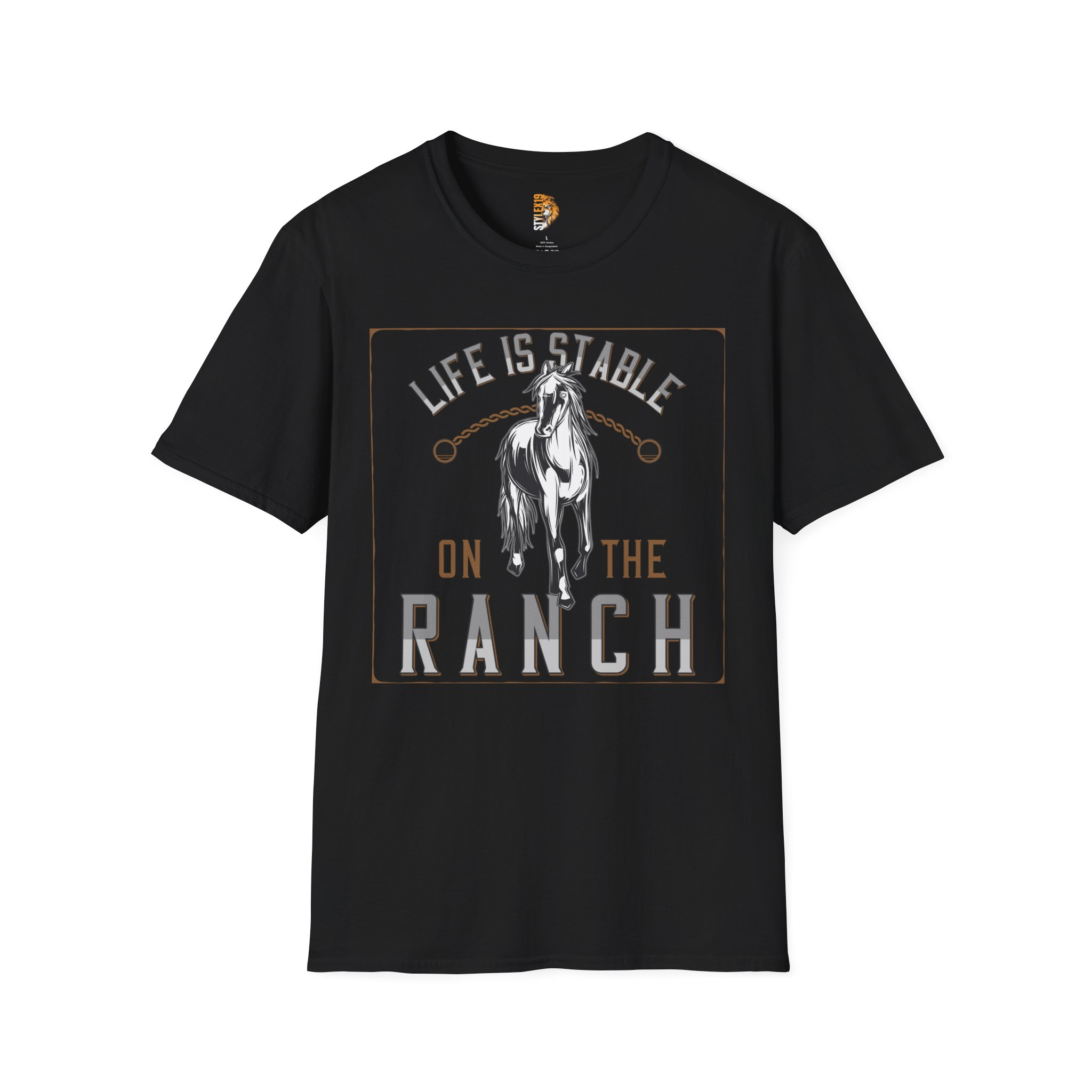 'Life is Stable on the Ranch' - Horse Lover's Unisex T-Shirt