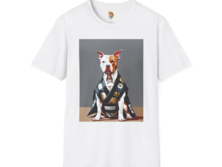 Kawaii Dog in Kimono Unisex Softstyle T-Shirt - Cute Pet Lover Apparel