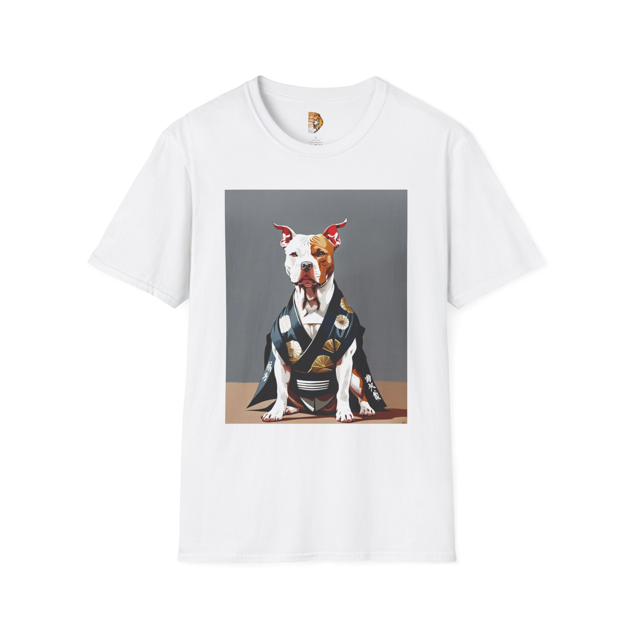 Kawaii Dog in Kimono Unisex Softstyle T-Shirt - Cute Pet Lover Apparel