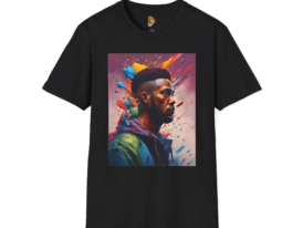 Colorful Portrait Vibrant Art Design – Black Graphic Tee