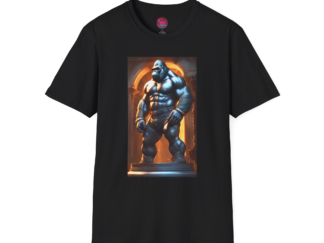 Bold Gorilla Statue Unisex Softstyle T-Shirt - Perfect for Animal Lovers and Art Enthusiasts