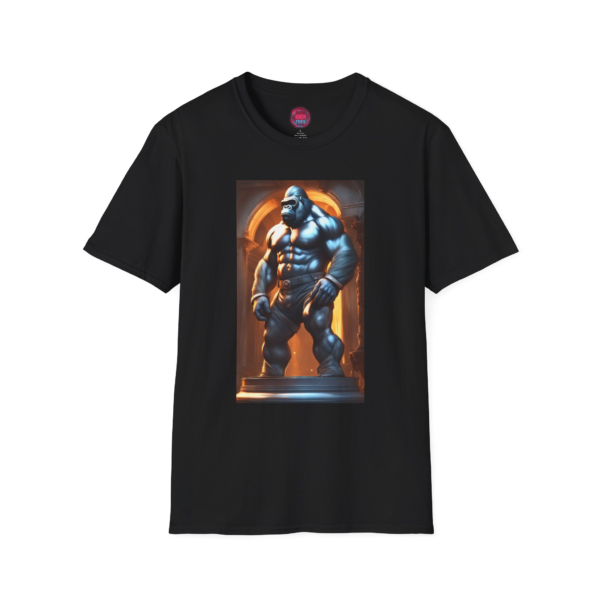 Bold Gorilla Statue Unisex Softstyle T-Shirt - Perfect for Animal Lovers and Art Enthusiasts