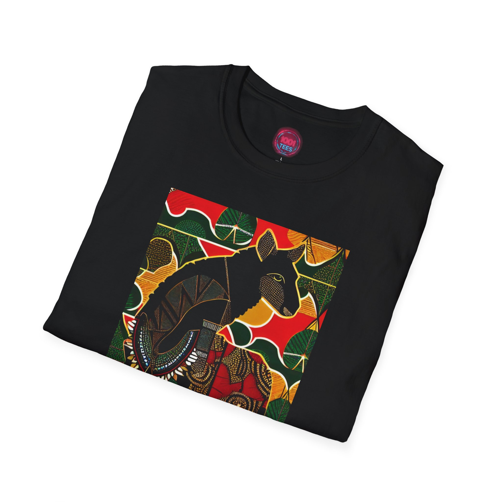 African-Inspired Unisex Softstyle T-Shirt with Vibrant Animal Design - Image 4