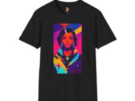Vibrant Iconic Art – Black Graphic Tee