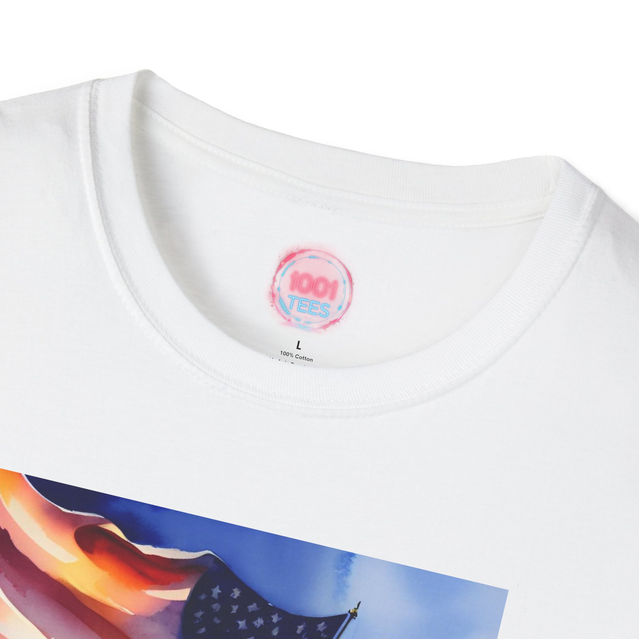 Patriotic Unisex Softstyle T-Shirt - Honor the Heroes - Image 3