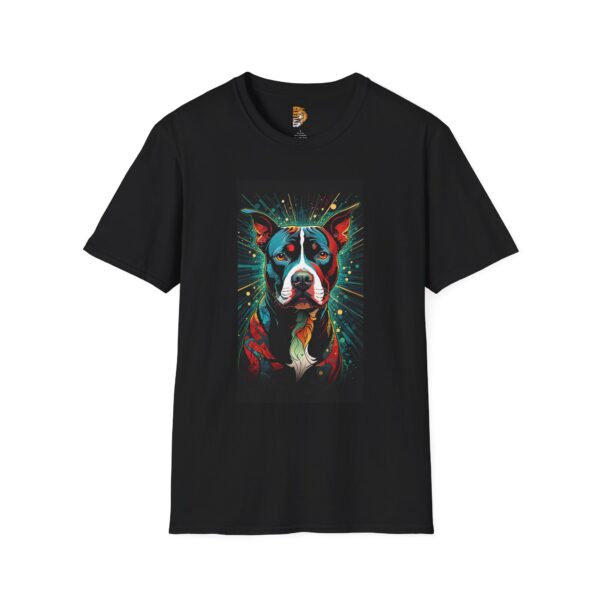 Vibrant Pitbull Art Unisex Softstyle T-Shirt - Perfect for Dog Lovers