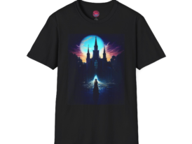 Mystical Castle Enigmatic Art for Dreamers – Black Graphic Tee