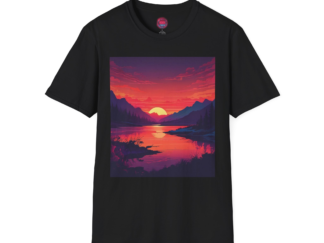 Sunset Reflection Graphic T-Shirt for Nature Lovers