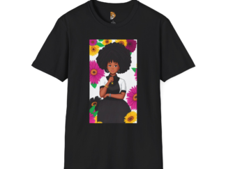Floral Afro Art Unisex Softstyle T-Shirt - Celebrate Diversity & Self-Expression