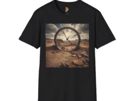 Dreamy Time Traveler Unique Clock Design – Black Graphic Tee