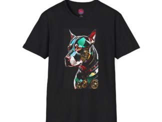 Futuristic Dog Art Unisex Softstyle T-Shirt