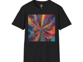 Vibrant Abstract Art Colorful – Black Graphic Tee