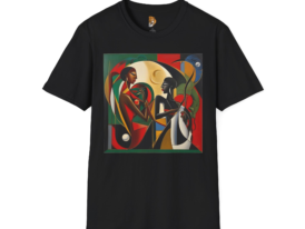 Artistic Love Colorful Couple Design – Black Graphic Tee