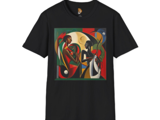 Artistic Love Unisex Softstyle T-Shirt - Colorful Couple Design