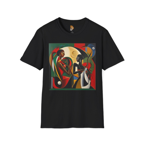Artistic Love Unisex Softstyle T-Shirt - Colorful Couple Design