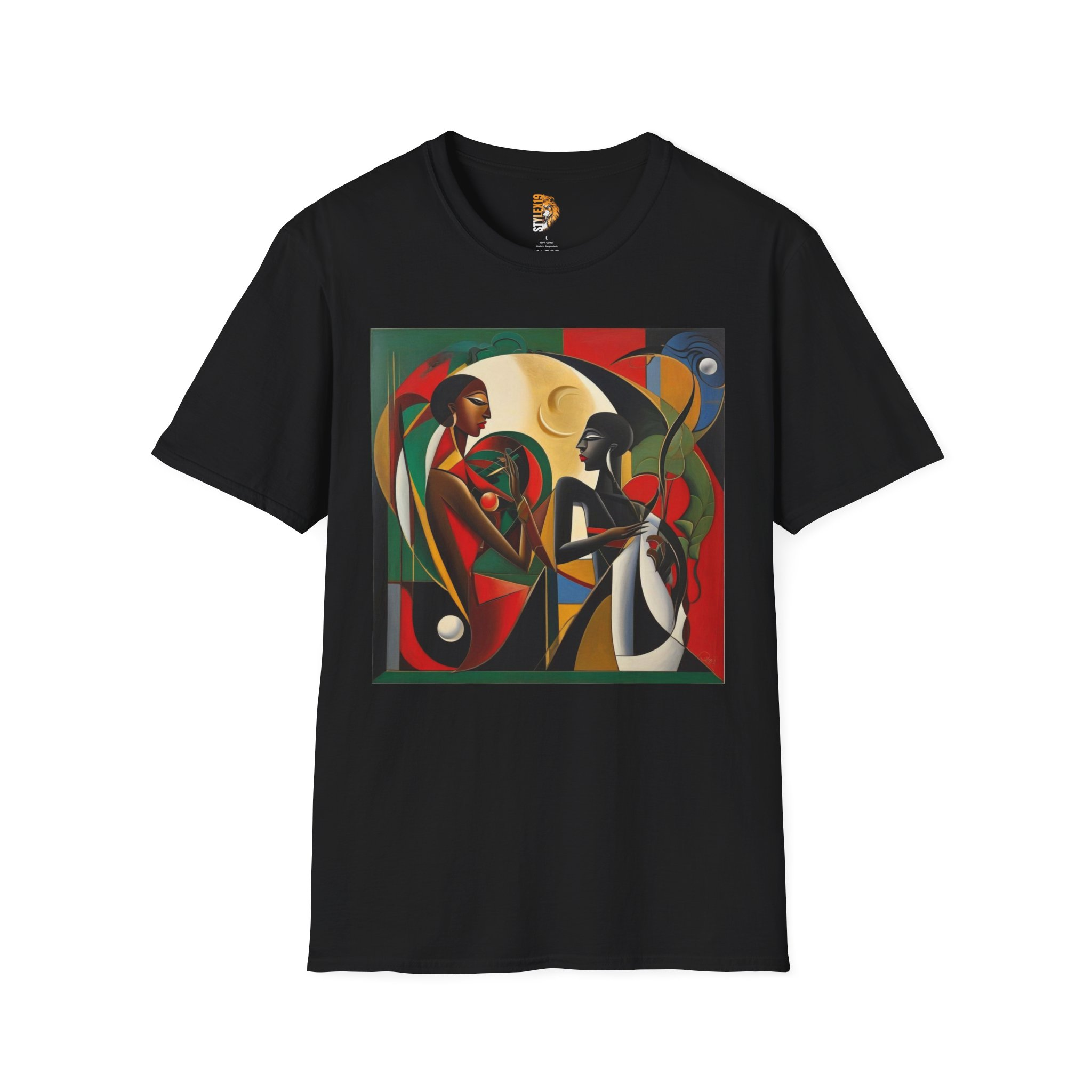 Artistic Love Unisex Softstyle T-Shirt - Colorful Couple Design