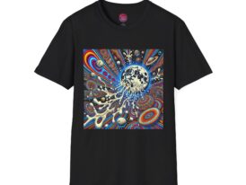 Cosmic Dream Psychedelic Universe Art – Black Graphic Tee
