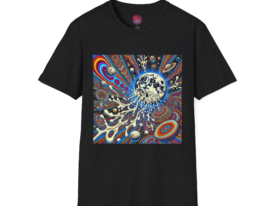 Cosmic Dream Psychedelic Universe Art – Black Graphic Tee