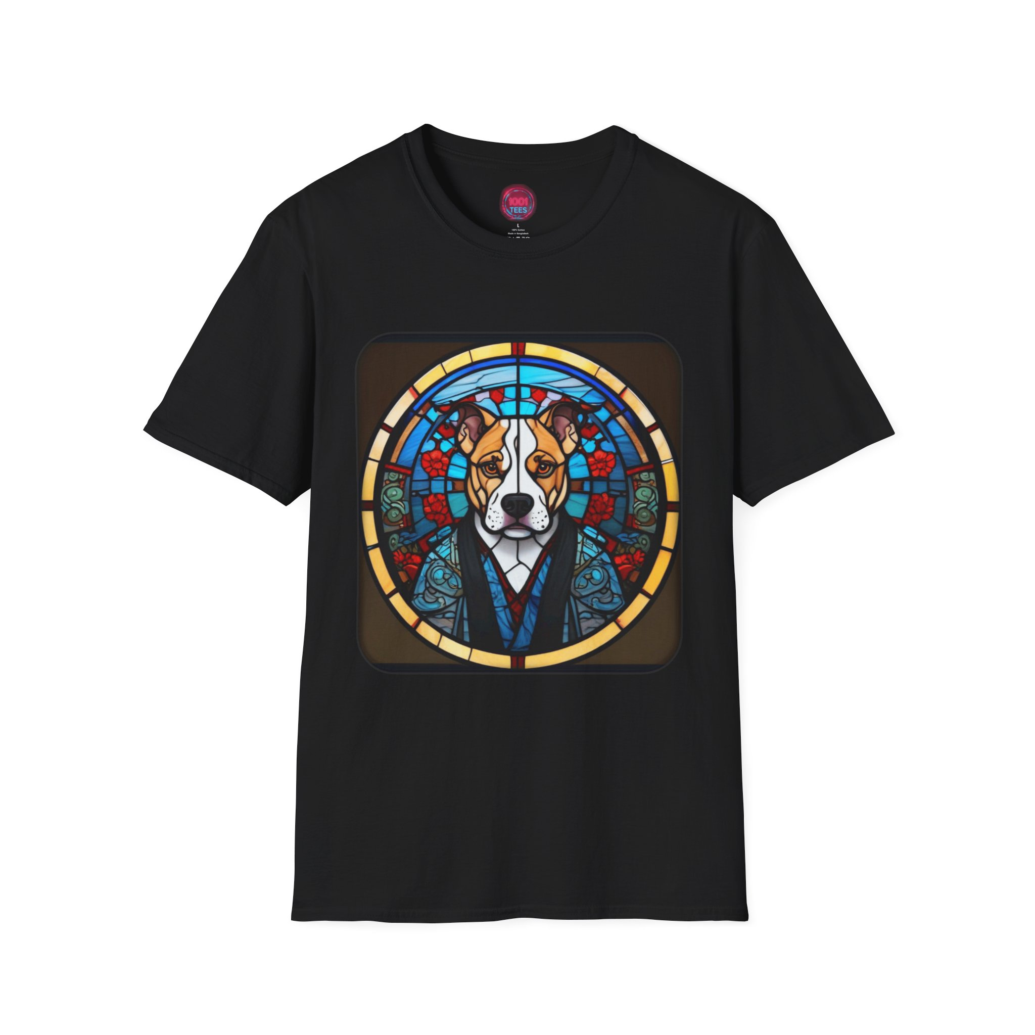 Stylish Dog Lover T-Shirt - Stained Glass Design