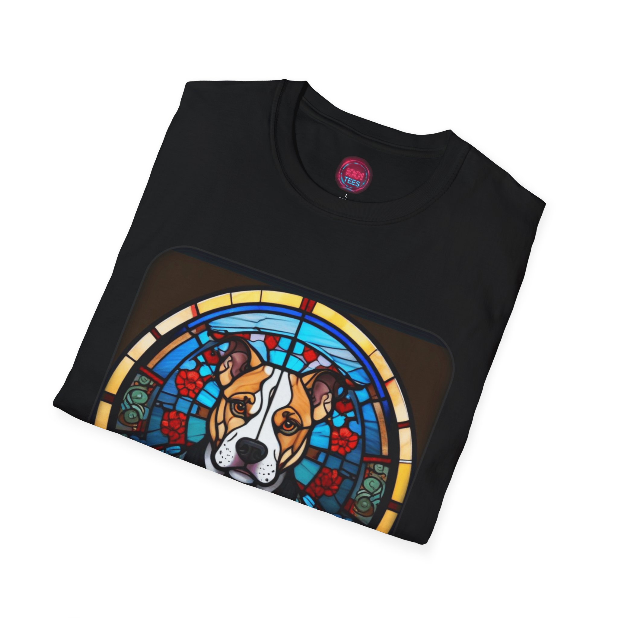 Stylish Dog Lover T-Shirt - Stained Glass Design - Image 4