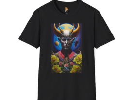 Cosmic Art Mythical Elegant Vampire Design – Black Graphic Tee