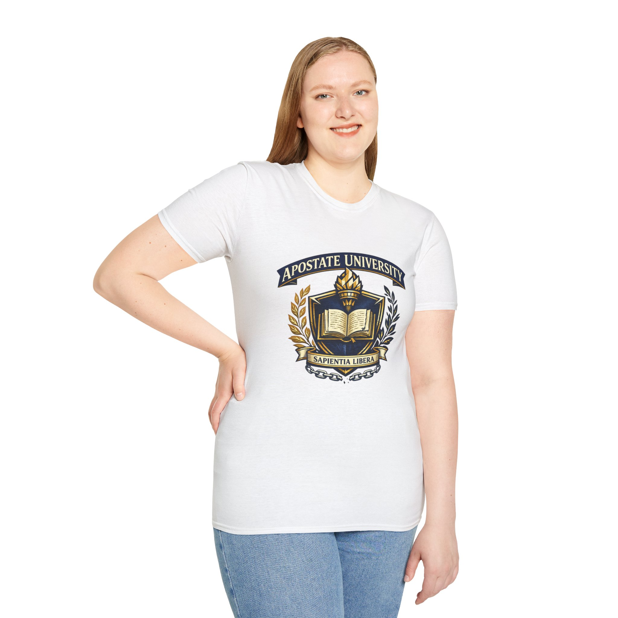 Apostate University Crest T-Shirt — Sapientia Libera Collegiate Tee - Image 10