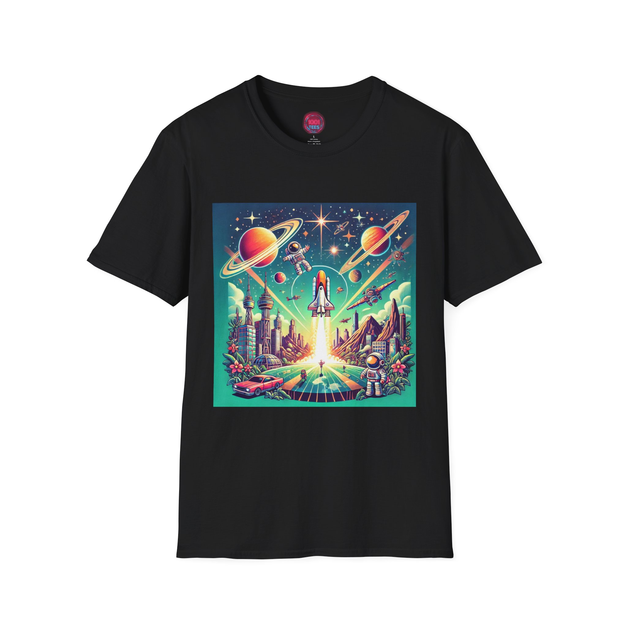 Cosmic Adventure Unisex T-Shirt - Fun Retro Space Design - Image 5