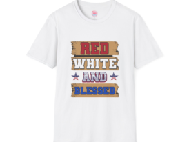 Red White and Blessed – Black Graphic Tee