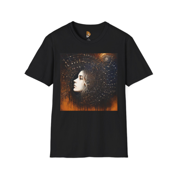Artistic Unisex Softstyle T-Shirt with Enigmatic Design