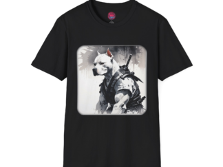 Warrior Dog Unisex Softstyle T-Shirt - Perfect for Pet Lovers and Adventure Seekers