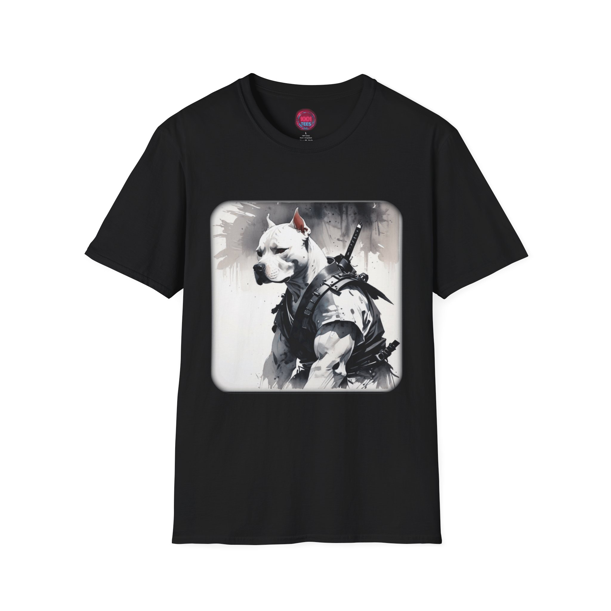 Warrior Dog Unisex Softstyle T-Shirt - Perfect for Pet Lovers and Adventure Seekers