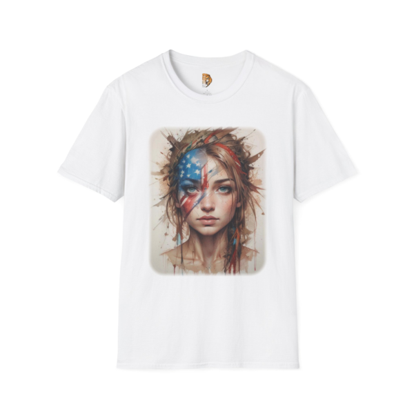 Patriotic Art Unisex Softstyle T-Shirt - Americana Face Design