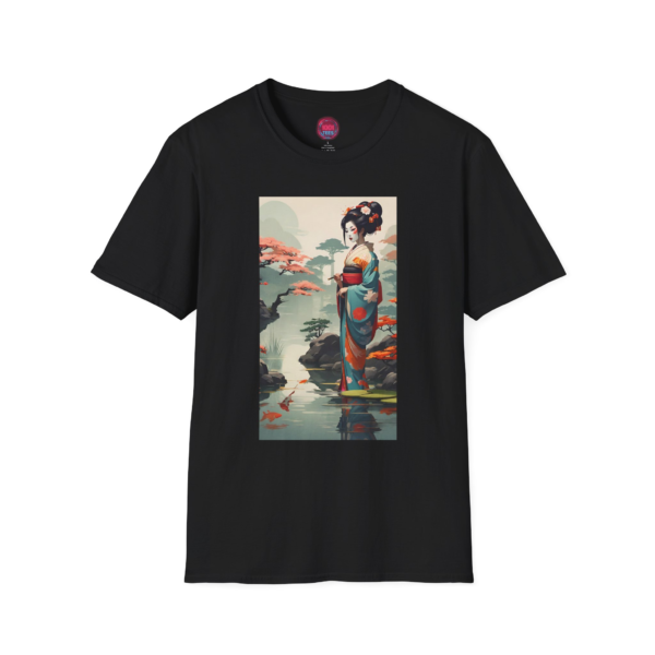 Elegant Geisha Unisex Softstyle T-Shirt - Japanese Art Tee for Cultural Celebrations